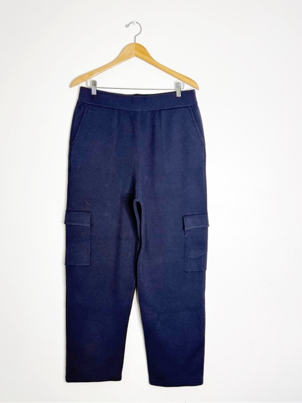 Haven Well Within Fleece Cargo Sweatpants Navy Large Relaxed